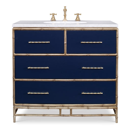 Ambella Home Collection - Chinoiserie Sink Chest - Cadet Blue - 09175-110-321 - GreatFurnitureDeal