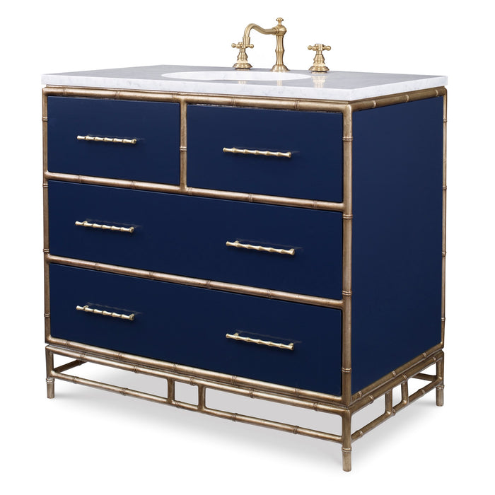Ambella Home Collection - Chinoiserie Sink Chest - Cadet Blue - 09175-110-321