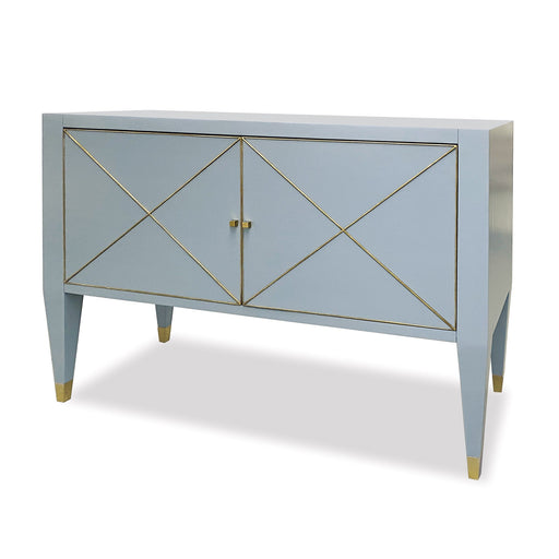 Ambella Home Collection - Beaumont Cabinet - Polar Blue W/ Gold - 09209-820-035