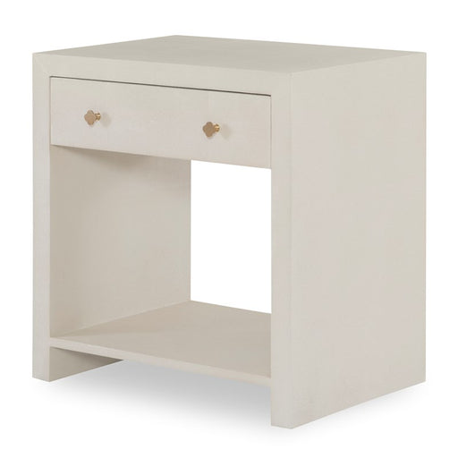 Ambella Home Collection - Bethany Shagreen Nightstand - Linen - 09257-230-007 - GreatFurnitureDeal