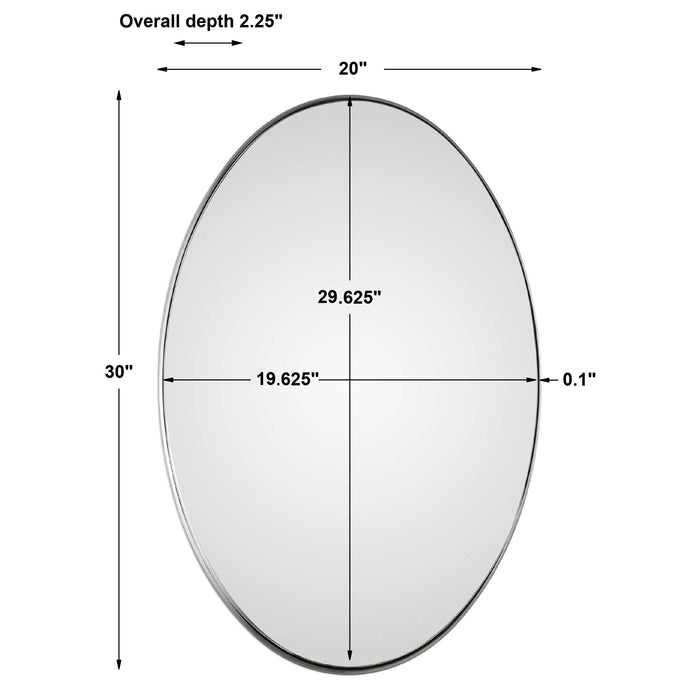Uttermost - Pursley Brushed Nickel Oval Mirror - 09354