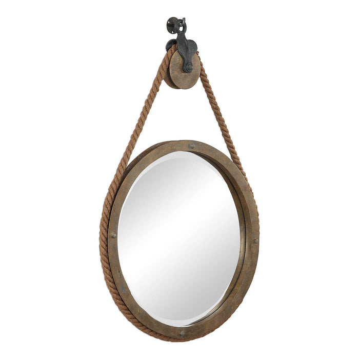 Uttermost - Melton Round Pulley Mirror - 09490 - GreatFurnitureDeal