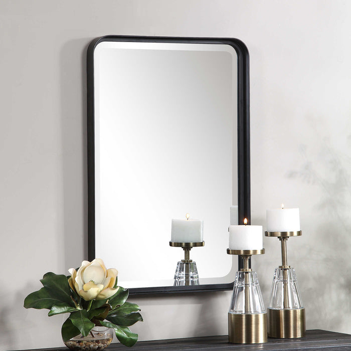 Uttermost - Croften Black Vanity Mirror - 09573 - GreatFurnitureDeal