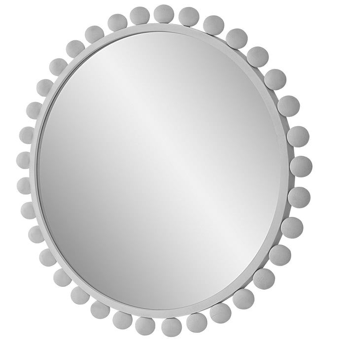 Uttermost - Cyra White Round Mirror - 09788 - GreatFurnitureDeal