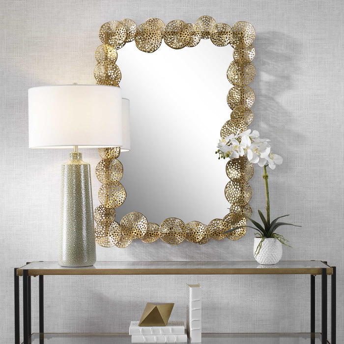 Uttermost - Ripley Gold Lotus Mirror - 09815 - GreatFurnitureDeal