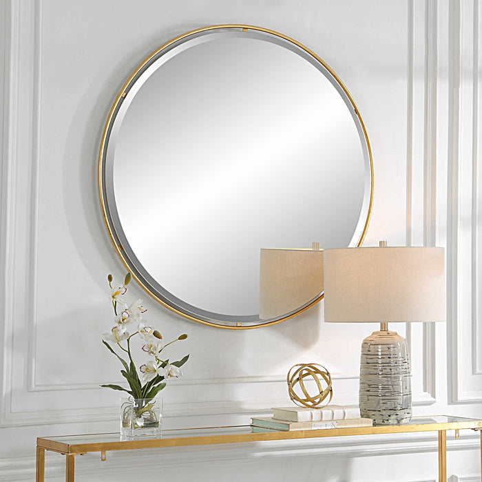 Uttermost - Canillo Round Mirror in Gold - 09832 - GreatFurnitureDeal