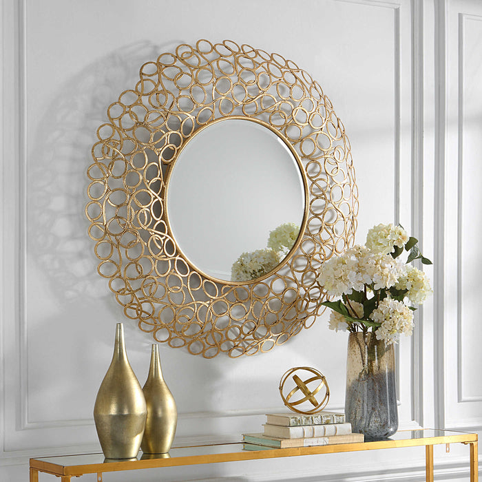 Uttermost - Swirl Round Gold Mirror - 09850
