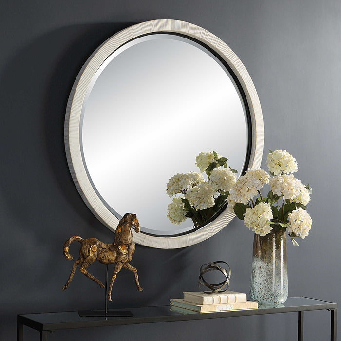 Uttermost - Granada Whitewash Round Mirror - 09860