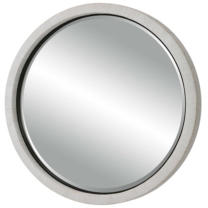 Uttermost - Granada Whitewash Round Mirror - 09860
