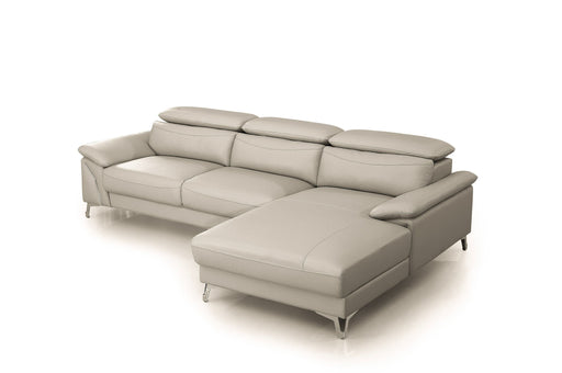 VIG Furniture - Divani Casa Sura - Modern Light Grey Leather Right Facing Sectional Sofa - VGBNS-1812-LTGRY-RAF - GreatFurnitureDeal
