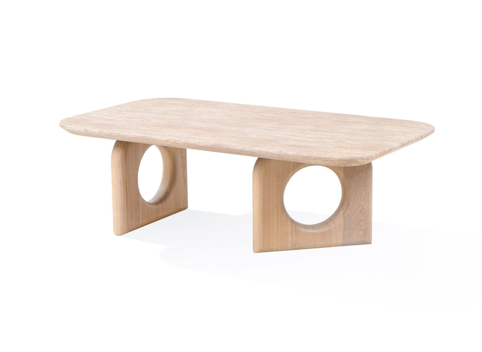 VIG Furniture - Nova Domus Osaka - Modern Faux Marble + Natural Ash Coffee Table - VGCS-CT-22116