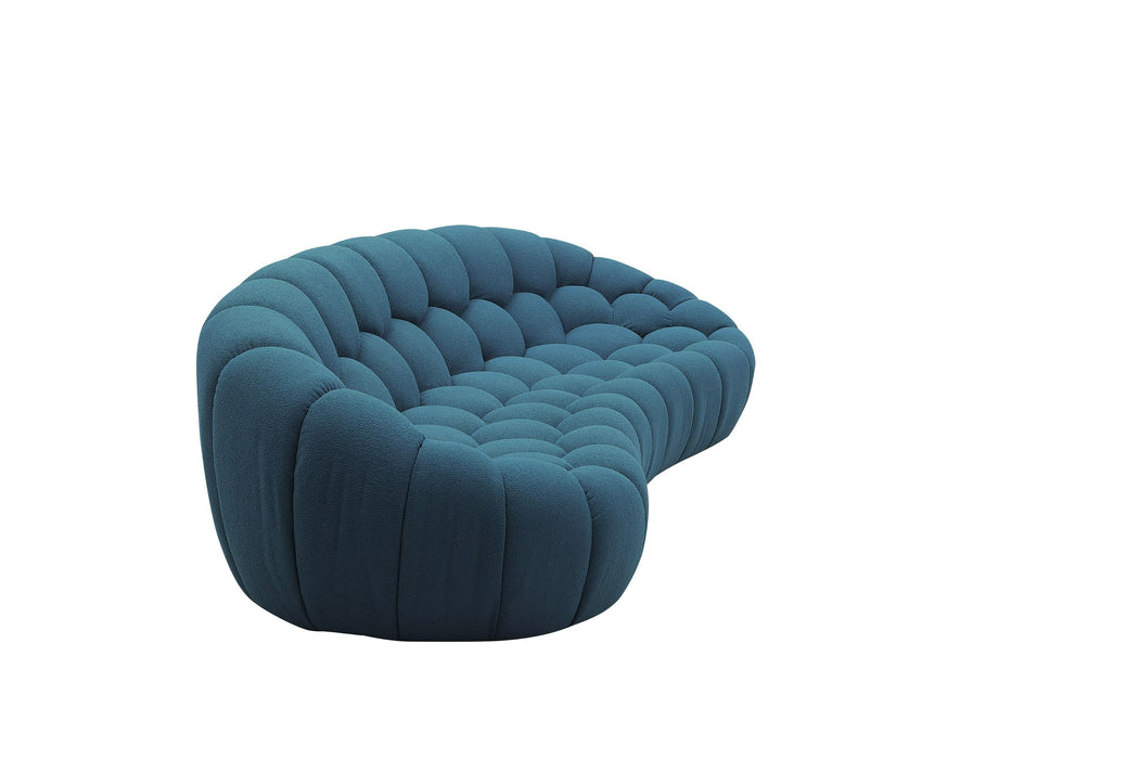 VIG Furniture - Divani Casa Yolonda - Modern Curved Dark Teal Fabric Sofa - VGEV2126C-SOFA-C-15