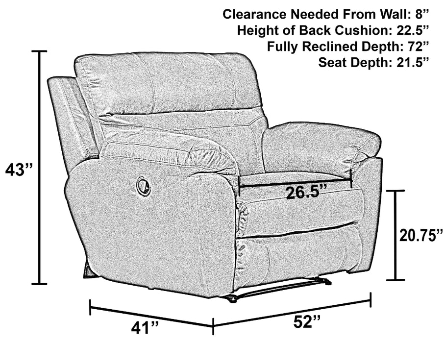 Catnapper - Atlas Wall Hugger Recliner in Charcoal - 1000-4-CHARCOAL - GreatFurnitureDeal