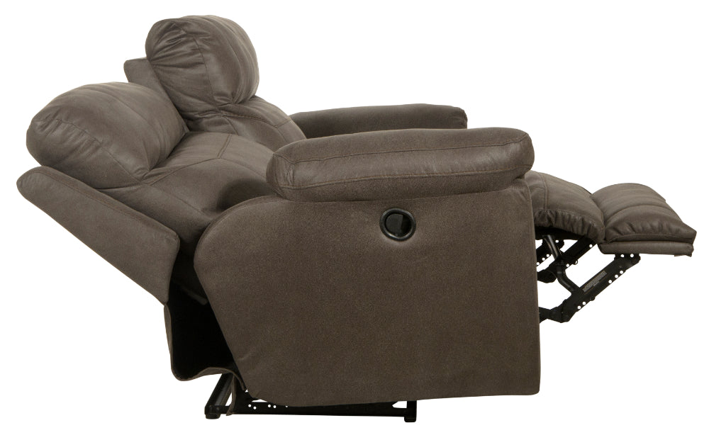 Catnapper - Atlas Reclining Console Loveseat in Charcoal - 1009-CHARCOAL - GreatFurnitureDeal