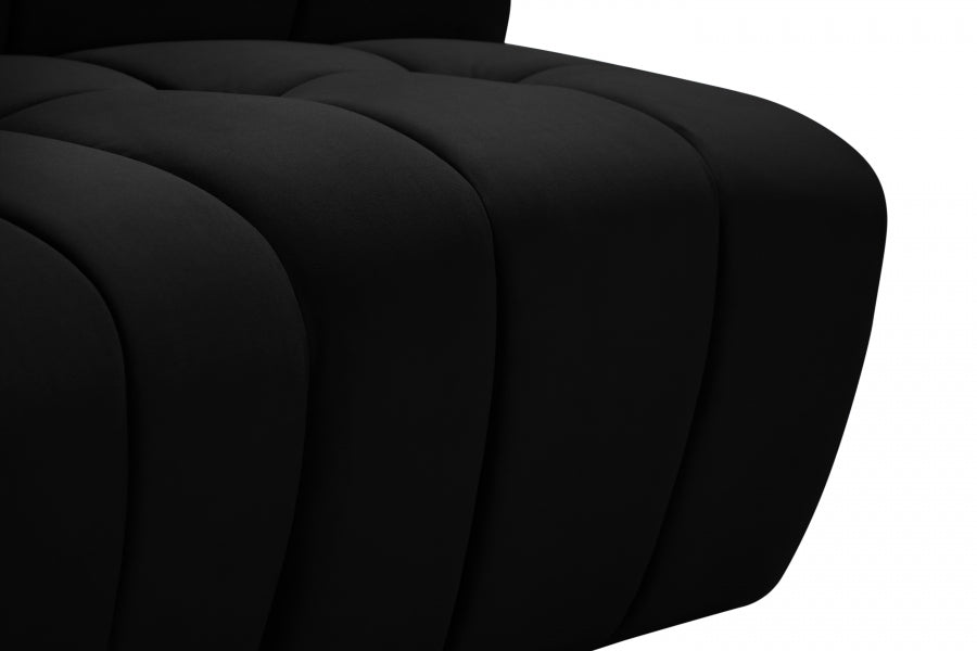 Meridian Furniture - Limitless 174.5" Velvet Upholstered 8 Piece Modular Sectional - 645Black-8PC - GreatFurnitureDeal