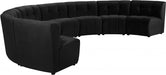 Meridian Furniture - Limitless 174.5" Velvet Upholstered 8 Piece Modular Sectional - 645Black-8PC - GreatFurnitureDeal
