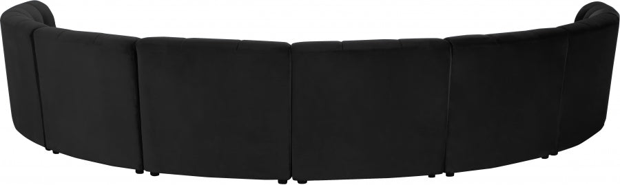 Meridian Furniture - Limitless 174.5" Velvet Upholstered 8 Piece Modular Sectional - 645Black-8PC - GreatFurnitureDeal