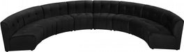 Meridian Furniture - Limitless 174.5" Velvet Upholstered 8 Piece Modular Sectional - 645Black-8PC - GreatFurnitureDeal