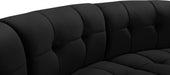 Meridian Furniture - Limitless 174.5" Velvet Upholstered 8 Piece Modular Sectional - 645Black-8PC - GreatFurnitureDeal