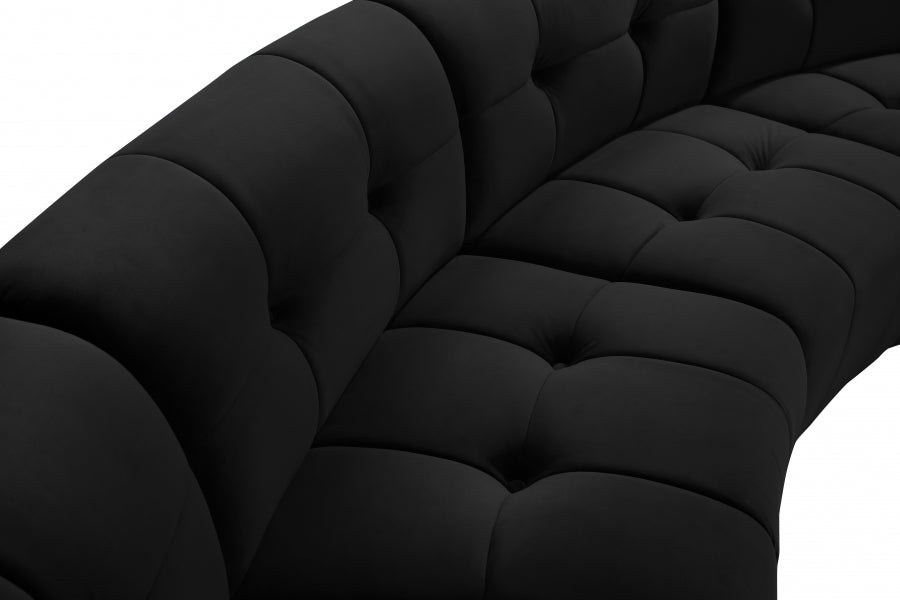 Meridian Furniture - Limitless 174.5" Velvet Upholstered 8 Piece Modular Sectional - 645Black-8PC - GreatFurnitureDeal
