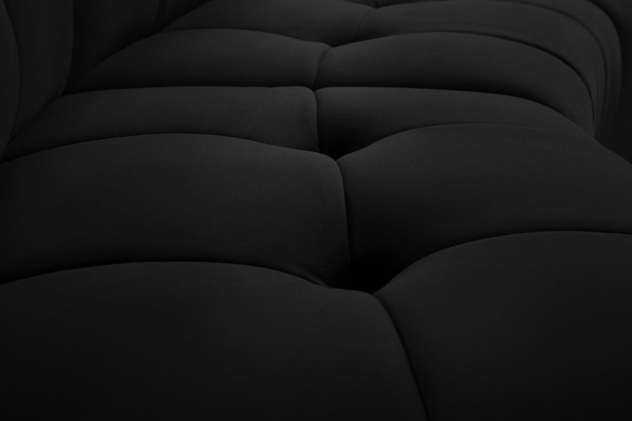 Meridian Furniture - Limitless 174.5" Velvet Upholstered 8 Piece Modular Sectional - 645Black-8PC - GreatFurnitureDeal