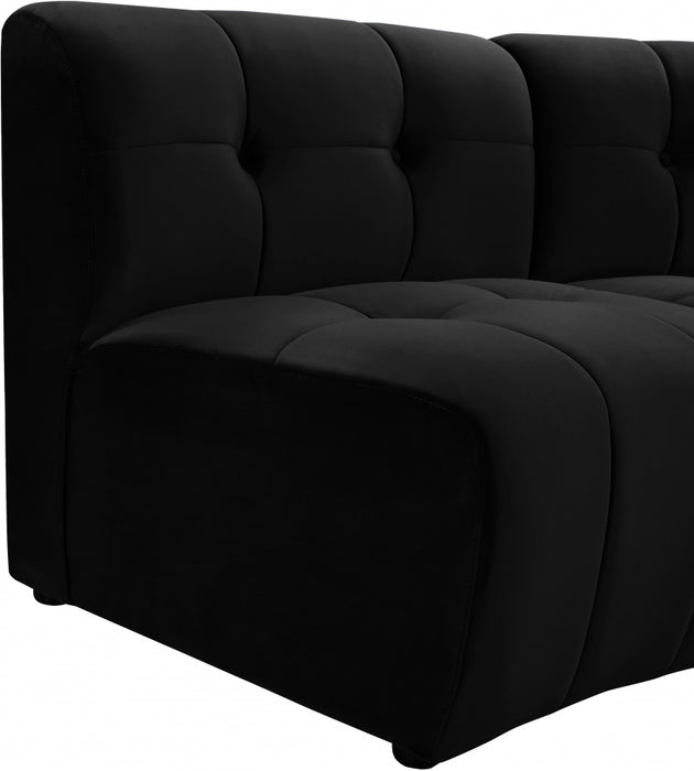 Meridian Furniture - Limitless 174.5" Velvet Upholstered 8 Piece Modular Sectional - 645Black-8PC - GreatFurnitureDeal