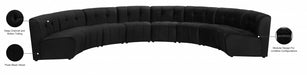 Meridian Furniture - Limitless 174.5" Velvet Upholstered 8 Piece Modular Sectional - 645Black-8PC - GreatFurnitureDeal