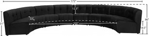 Meridian Furniture - Limitless 174.5" Velvet Upholstered 8 Piece Modular Sectional - 645Black-8PC - GreatFurnitureDeal