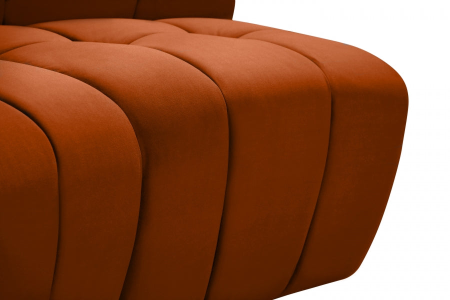 Meridian Furniture - Limitless 174.5" Velvet Upholstered 8 Piece Modular Sectional - 645Cognac-8PC - GreatFurnitureDeal