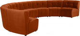 Meridian Furniture - Limitless 174.5" Velvet Upholstered 8 Piece Modular Sectional - 645Cognac-8PC - GreatFurnitureDeal