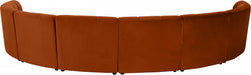 Meridian Furniture - Limitless 174.5" Velvet Upholstered 8 Piece Modular Sectional - 645Cognac-8PC - GreatFurnitureDeal