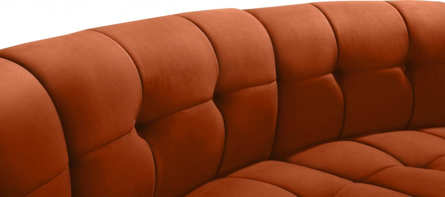 Meridian Furniture - Limitless 174.5" Velvet Upholstered 8 Piece Modular Sectional - 645Cognac-8PC - GreatFurnitureDeal