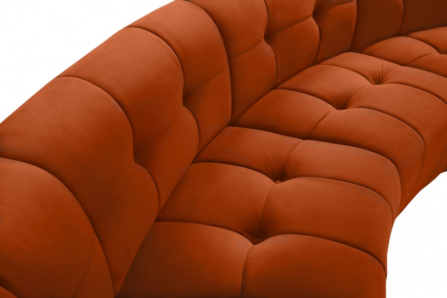 Meridian Furniture - Limitless 174.5" Velvet Upholstered 8 Piece Modular Sectional - 645Cognac-8PC - GreatFurnitureDeal