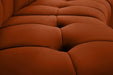 Meridian Furniture - Limitless 174.5" Velvet Upholstered 8 Piece Modular Sectional - 645Cognac-8PC - GreatFurnitureDeal
