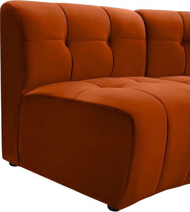 Meridian Furniture - Limitless 174.5" Velvet Upholstered 8 Piece Modular Sectional - 645Cognac-8PC - GreatFurnitureDeal