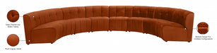 Meridian Furniture - Limitless 174.5" Velvet Upholstered 8 Piece Modular Sectional - 645Cognac-8PC - GreatFurnitureDeal