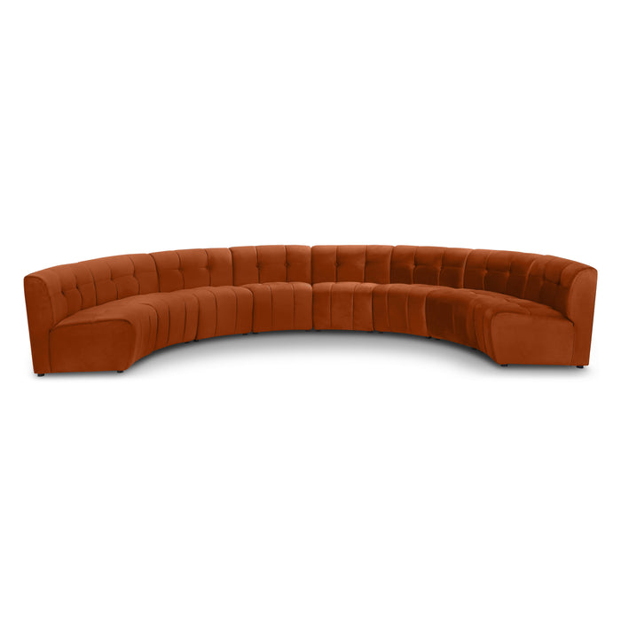 Meridian Furniture - Limitless 174.5" Velvet Upholstered 8 Piece Modular Sectional - 645Cognac-8PC - GreatFurnitureDeal