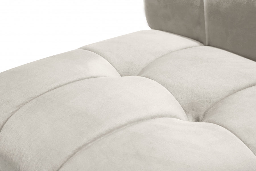 Meridian Furniture - Limitless 174.5" Velvet Upholstered 8 Piece Modular Sectional - 645Cream-8PC - GreatFurnitureDeal