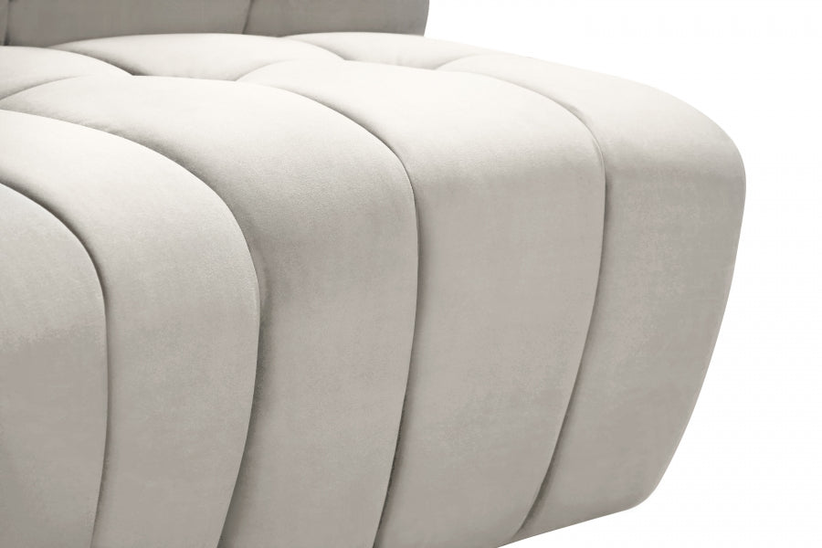 Meridian Furniture - Limitless 174.5" Velvet Upholstered 8 Piece Modular Sectional - 645Cream-8PC - GreatFurnitureDeal
