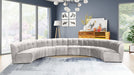 Meridian Furniture - Limitless 174.5" Velvet Upholstered 8 Piece Modular Sectional - 645Cream-8PC - GreatFurnitureDeal
