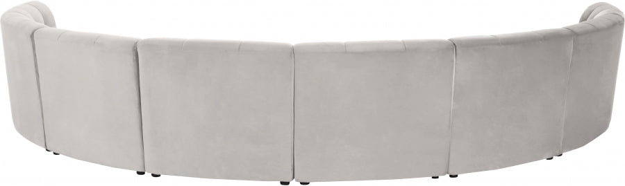 Meridian Furniture - Limitless 174.5" Velvet Upholstered 8 Piece Modular Sectional - 645Cream-8PC - GreatFurnitureDeal