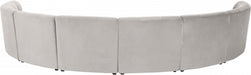 Meridian Furniture - Limitless 174.5" Velvet Upholstered 8 Piece Modular Sectional - 645Cream-8PC - GreatFurnitureDeal
