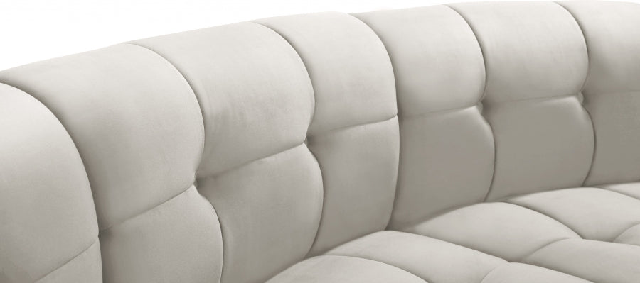 Meridian Furniture - Limitless 174.5" Velvet Upholstered 8 Piece Modular Sectional - 645Cream-8PC - GreatFurnitureDeal