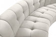 Meridian Furniture - Limitless 174.5" Velvet Upholstered 8 Piece Modular Sectional - 645Cream-8PC - GreatFurnitureDeal