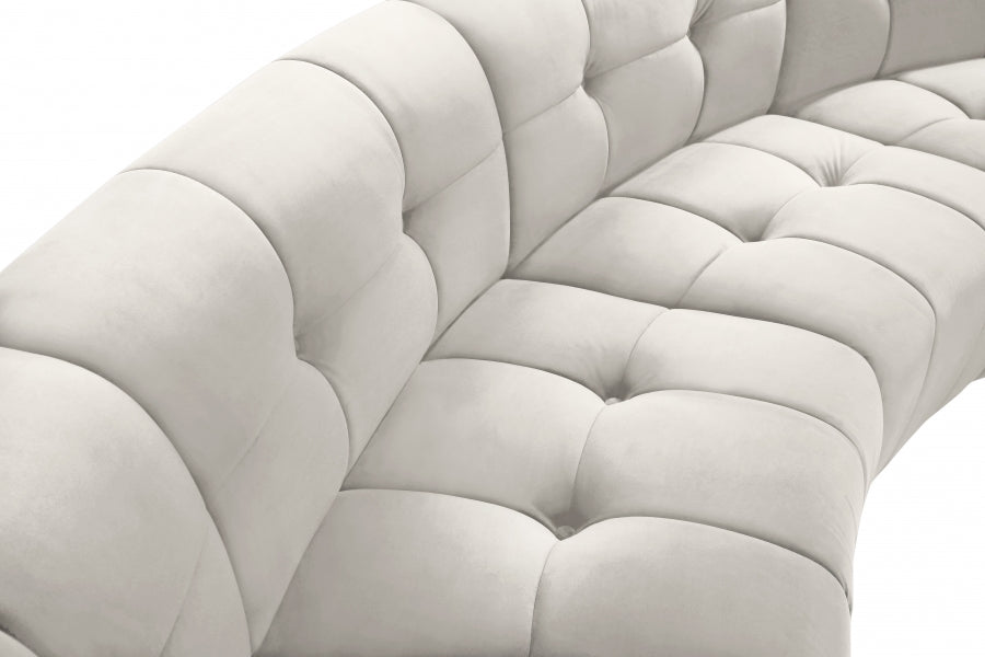 Meridian Furniture - Limitless 174.5" Velvet Upholstered 8 Piece Modular Sectional - 645Cream-8PC - GreatFurnitureDeal