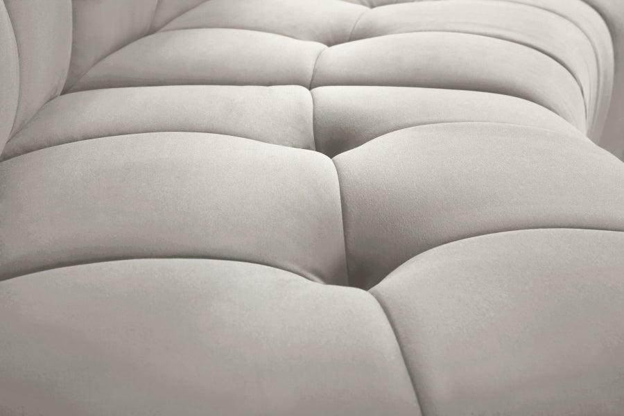 Meridian Furniture - Limitless 174.5" Velvet Upholstered 8 Piece Modular Sectional - 645Cream-8PC - GreatFurnitureDeal