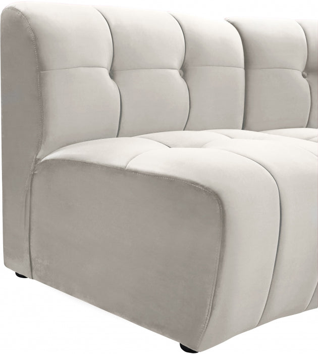 Meridian Furniture - Limitless 174.5" Velvet Upholstered 8 Piece Modular Sectional - 645Cream-8PC - GreatFurnitureDeal