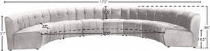 Meridian Furniture - Limitless 174.5" Velvet Upholstered 8 Piece Modular Sectional - 645Cream-8PC - GreatFurnitureDeal