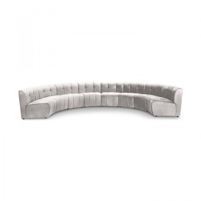 Meridian Furniture - Limitless 174.5" Velvet Upholstered 8 Piece Modular Sectional - 645Cream-8PC - GreatFurnitureDeal