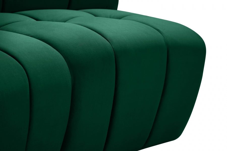 Meridian Furniture - Limitless 174.5" Velvet Upholstered 8 Piece Modular Sectional - 645Green-8PC - GreatFurnitureDeal